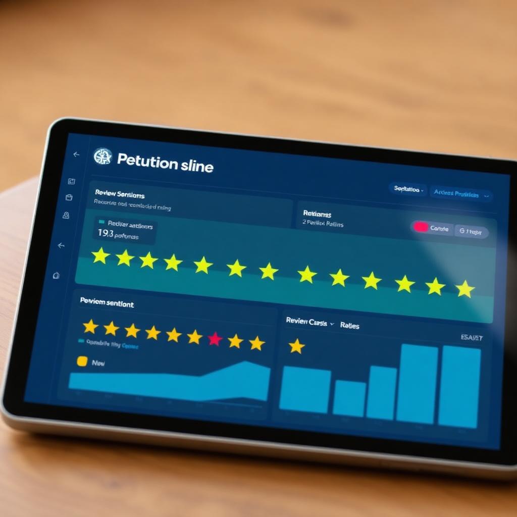 Reputation dashboard on a tablet