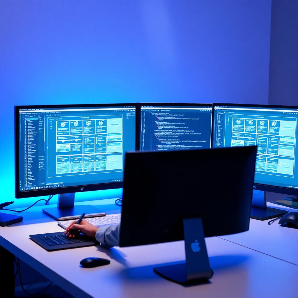 Developer building a modern website
